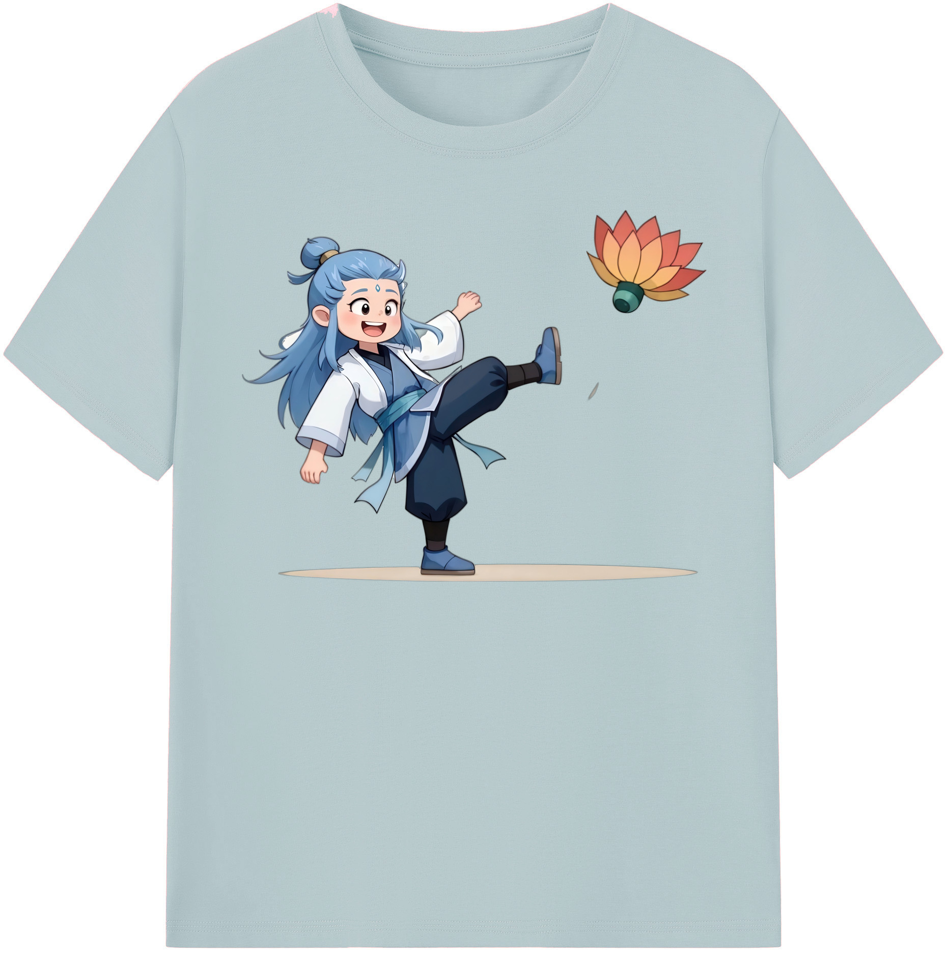（画像用） Ne Zha 2 ナタ 魔童の大暴れ 綿100％半袖Tシャツ（フロントプリント）